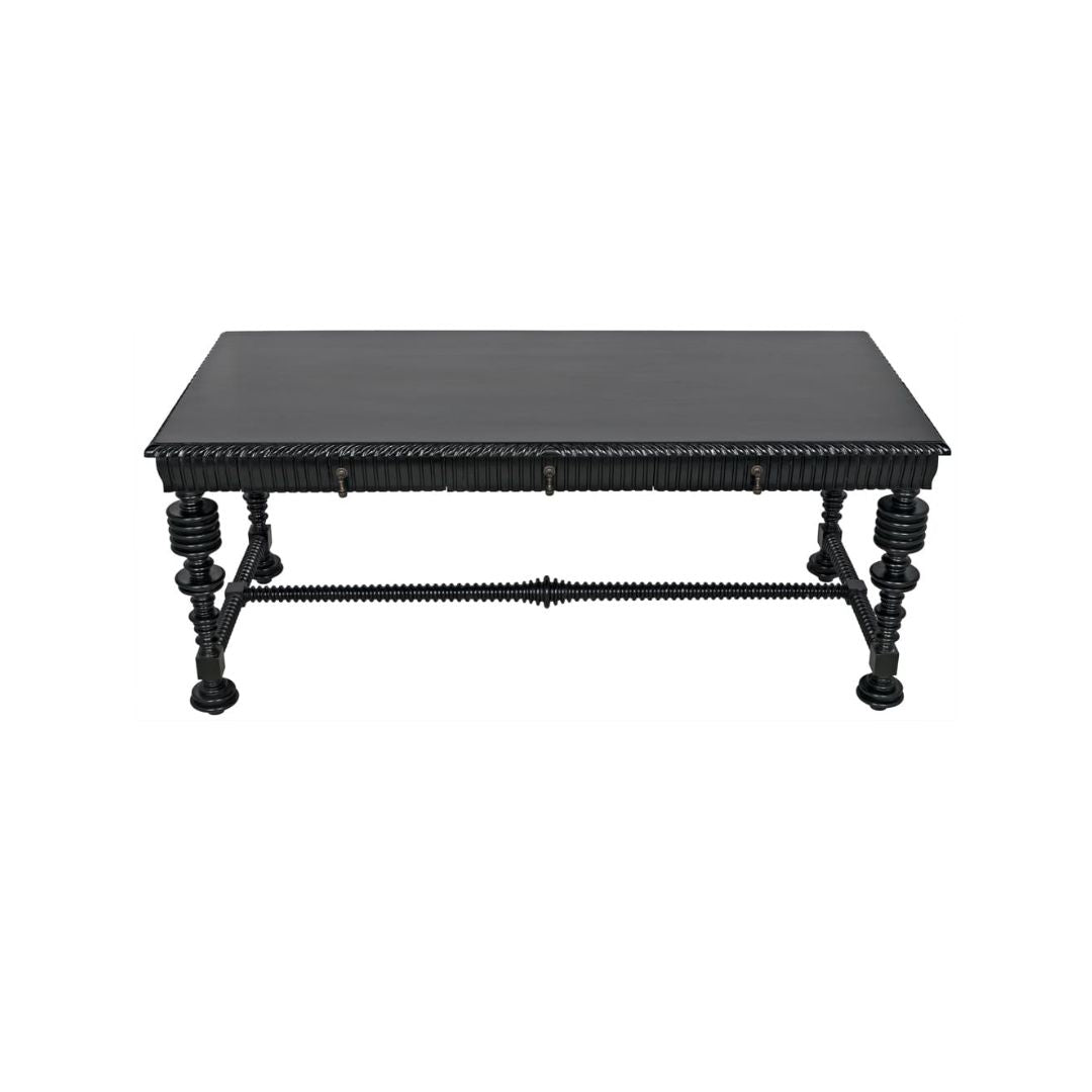 noir portuguese desk bronze large top