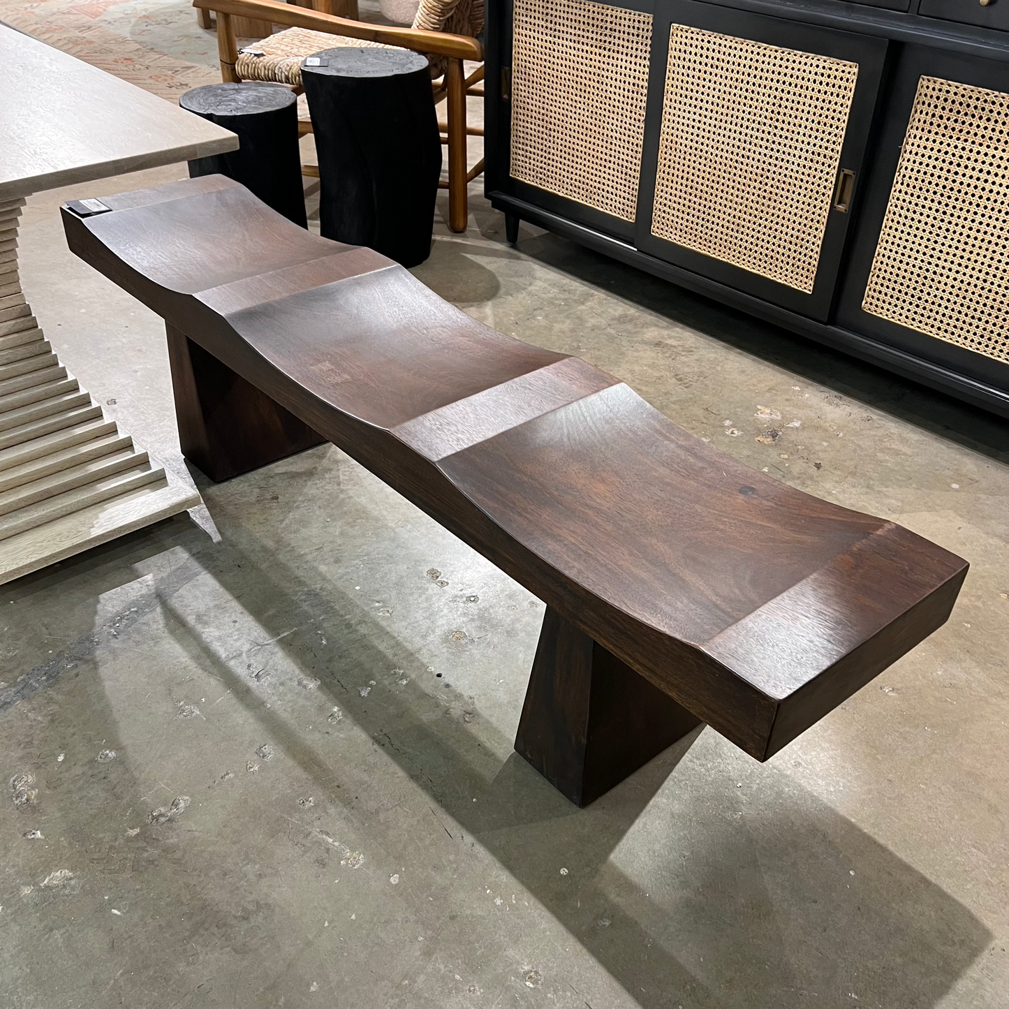 noir shibumi bench brown market angle