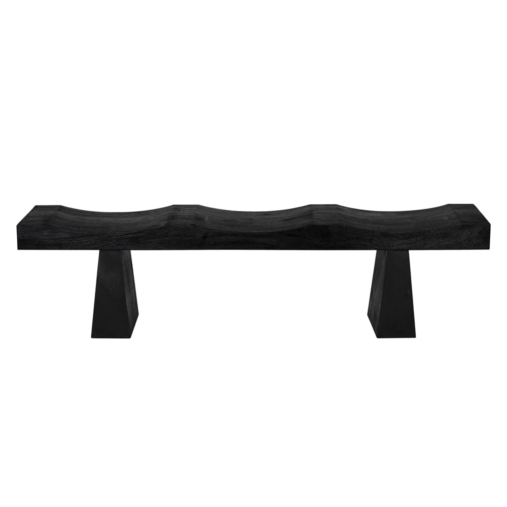 noir shibumi bench burnt black finish angle