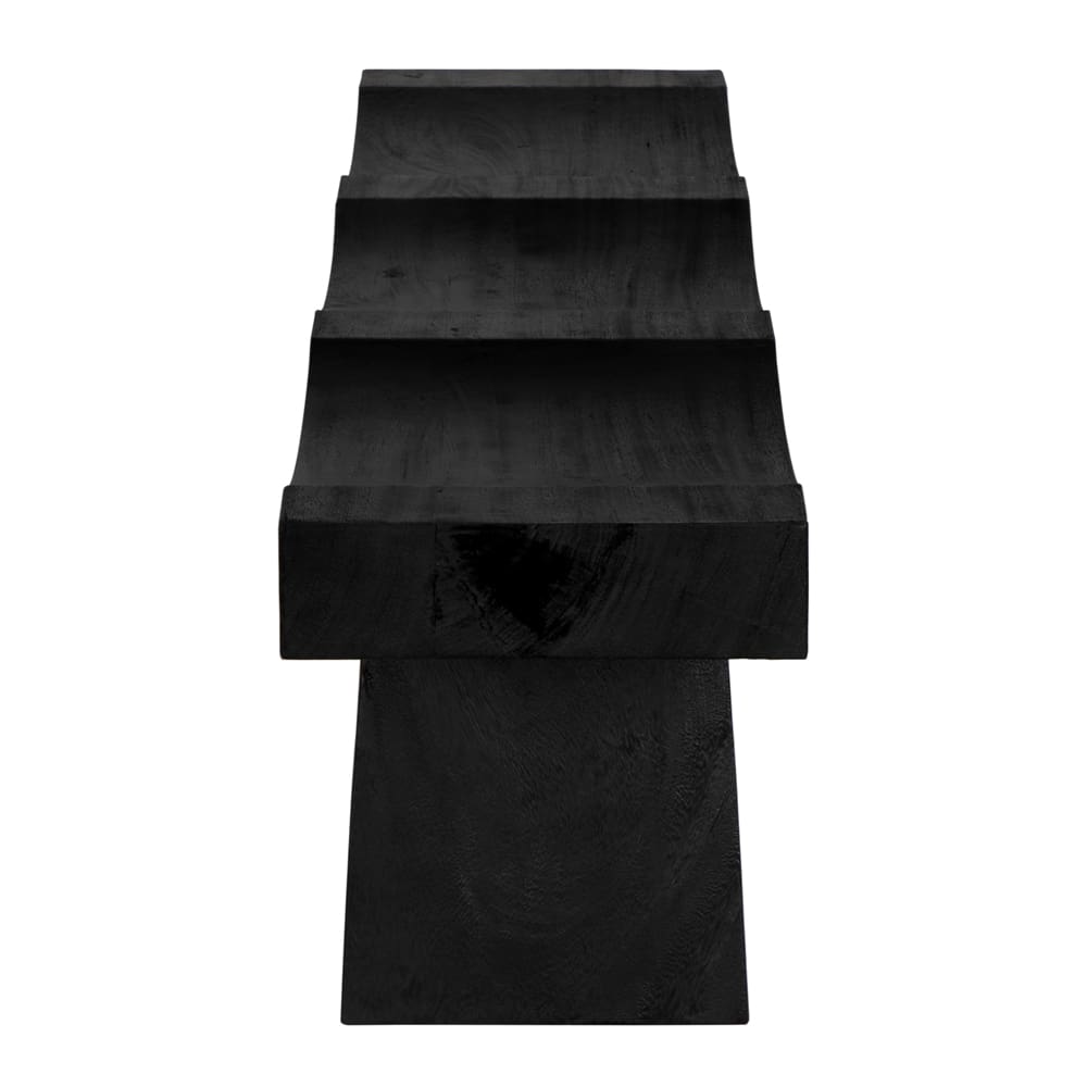 noir shibumi bench burnt black finish side