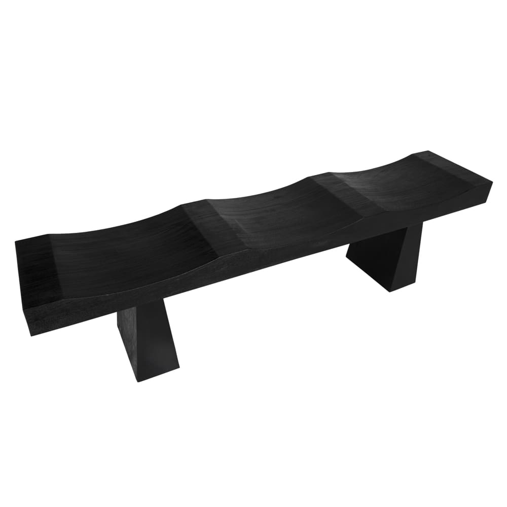 noir shibumi bench burnt black finish top