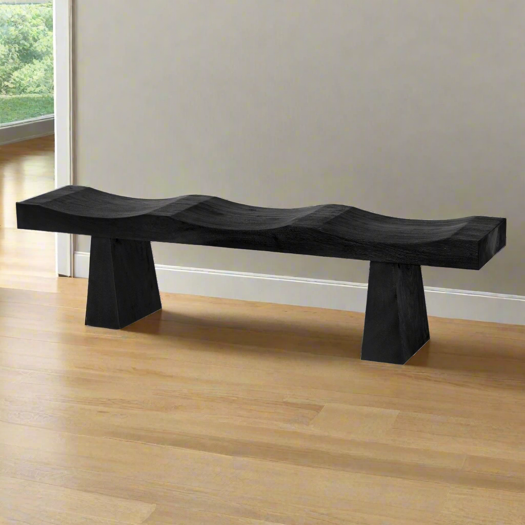 Noir Shibumi Bench Burnt Black Finish – CLAYTON GRAY HOME Noir Shibumi Bench Burnt Black Finish – CLAYTON GRAY HOME