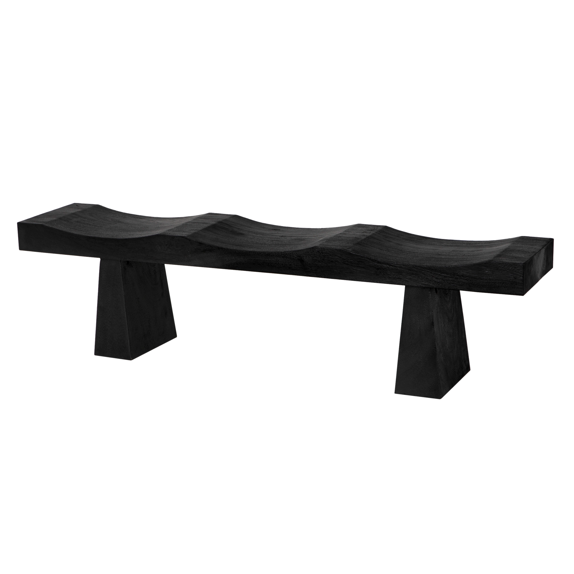 noir shibumi bench burnt black finish