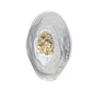 Decorative wall piece with gold mineral-like material on a white background