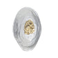 Decorative wall piece with gold mineral-like material on a white background