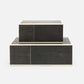 Set of two shagreen boxes on a white background