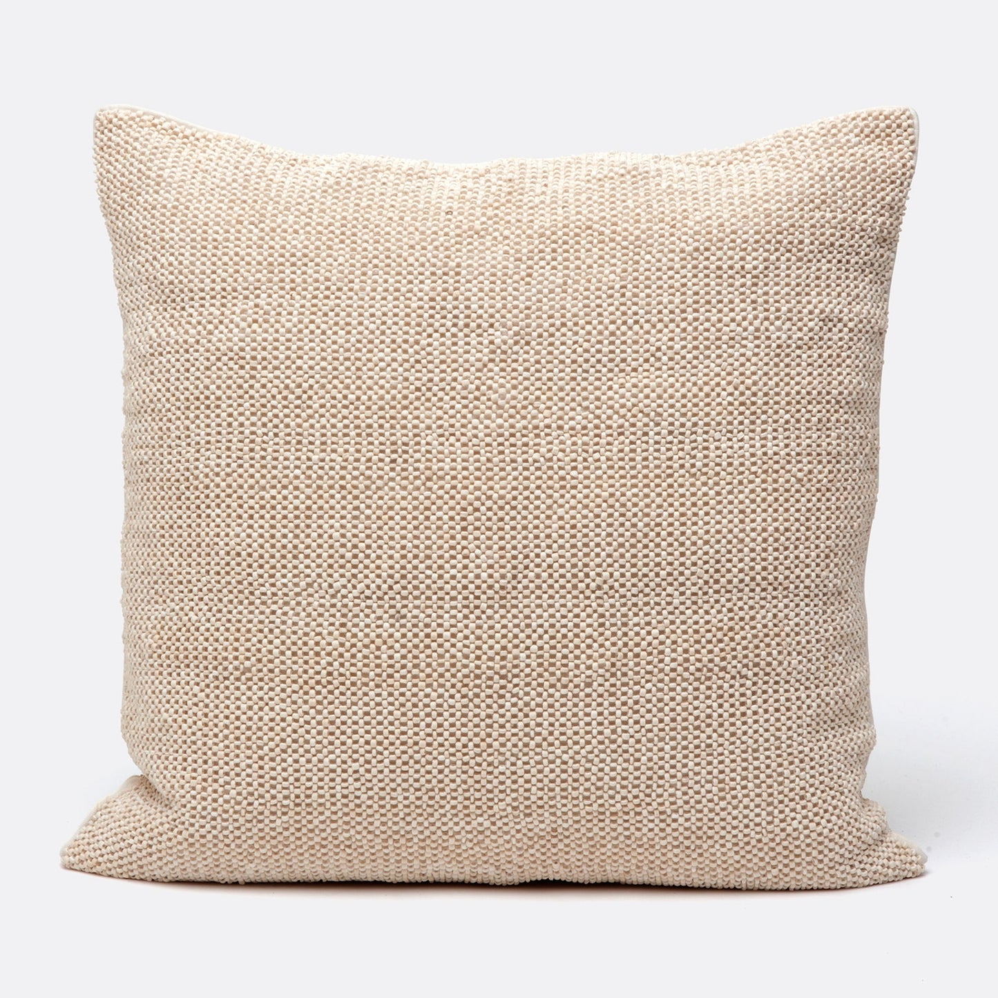 Beige textured pillow on a white background