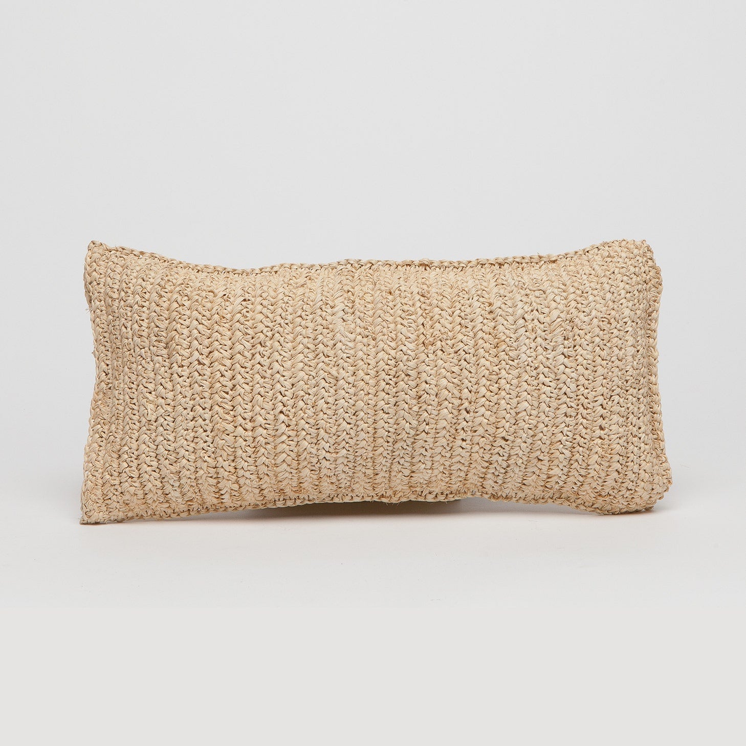 natural raffia lumbar pillow