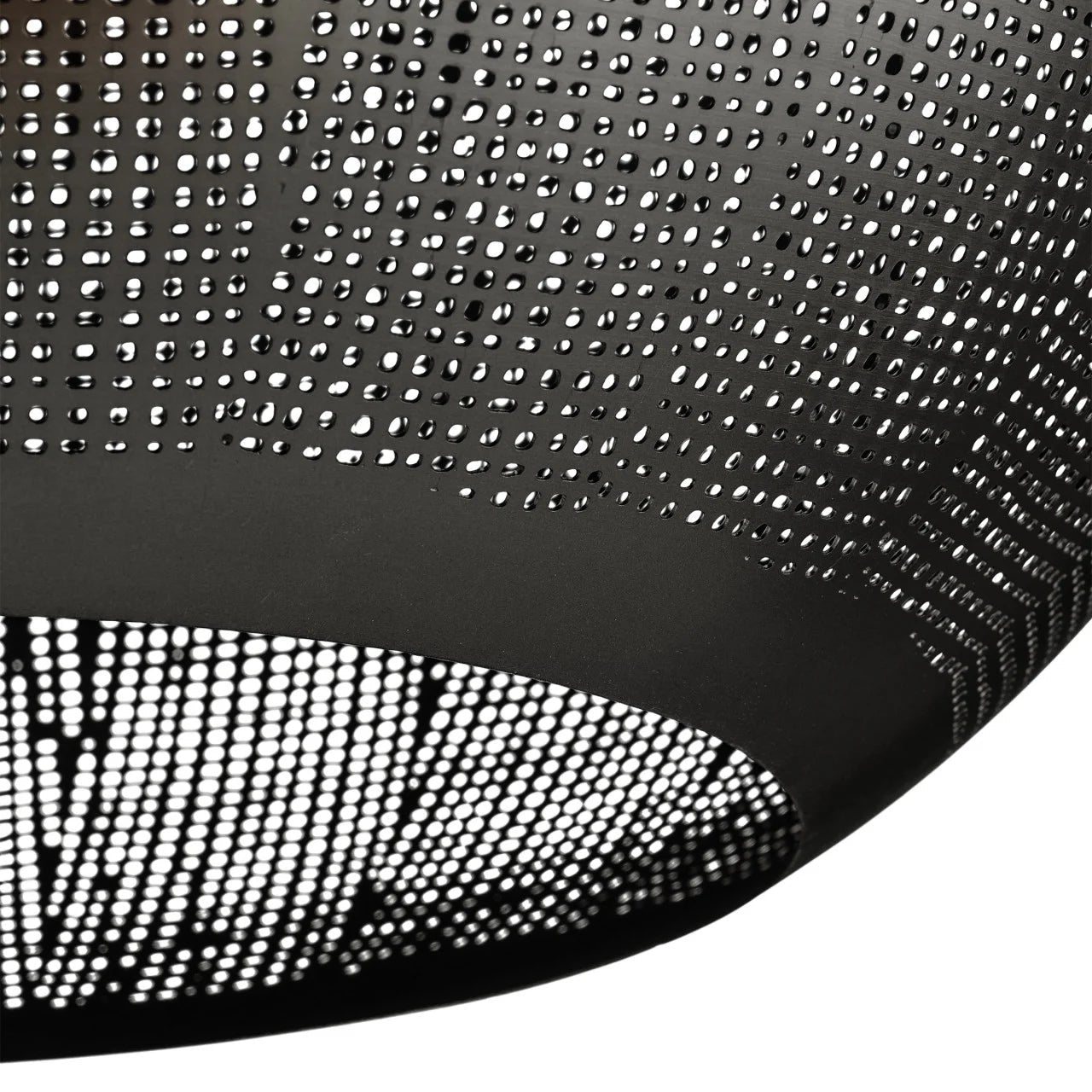 Close-up of a black perforated metal surface
