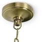 Brass ceiling rose with chain on a white background