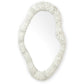 White textured oval mirror on a white background