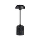 Black table lamp with marble base on a white background