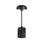 Black table lamp with marble base on a white background
