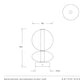 Technical drawing of a rechargeable accent lamp with dimensions and Arteriors branding.