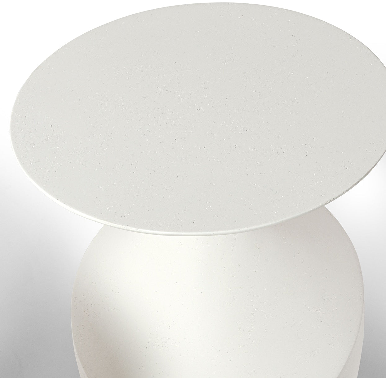 White round table on a white background
