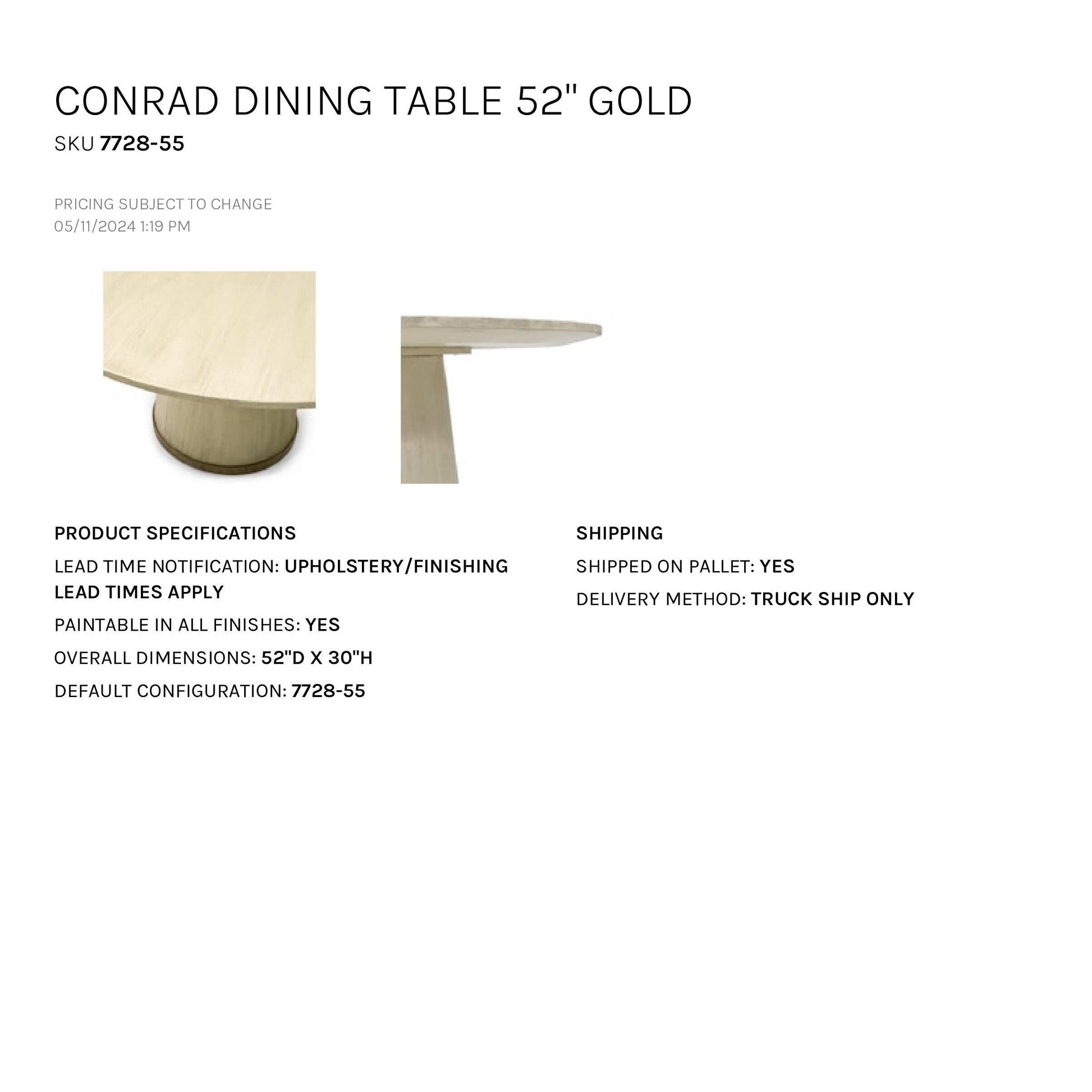 palecek conrad dining table 52