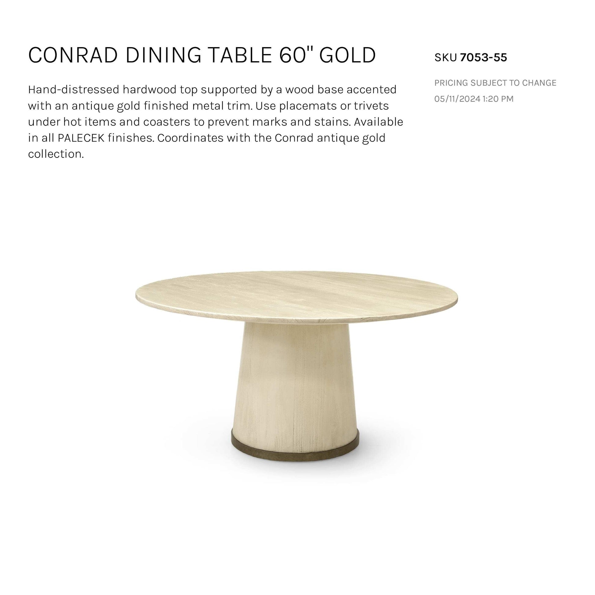 palecek conrad dining table 60