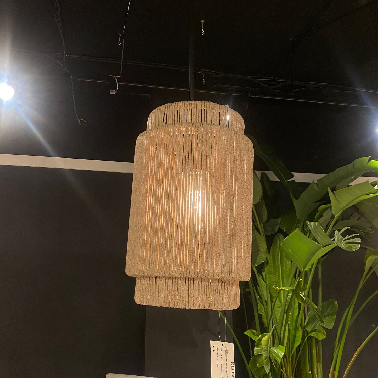 Everly Outdoor Small Pendant Oatmeal Abaca