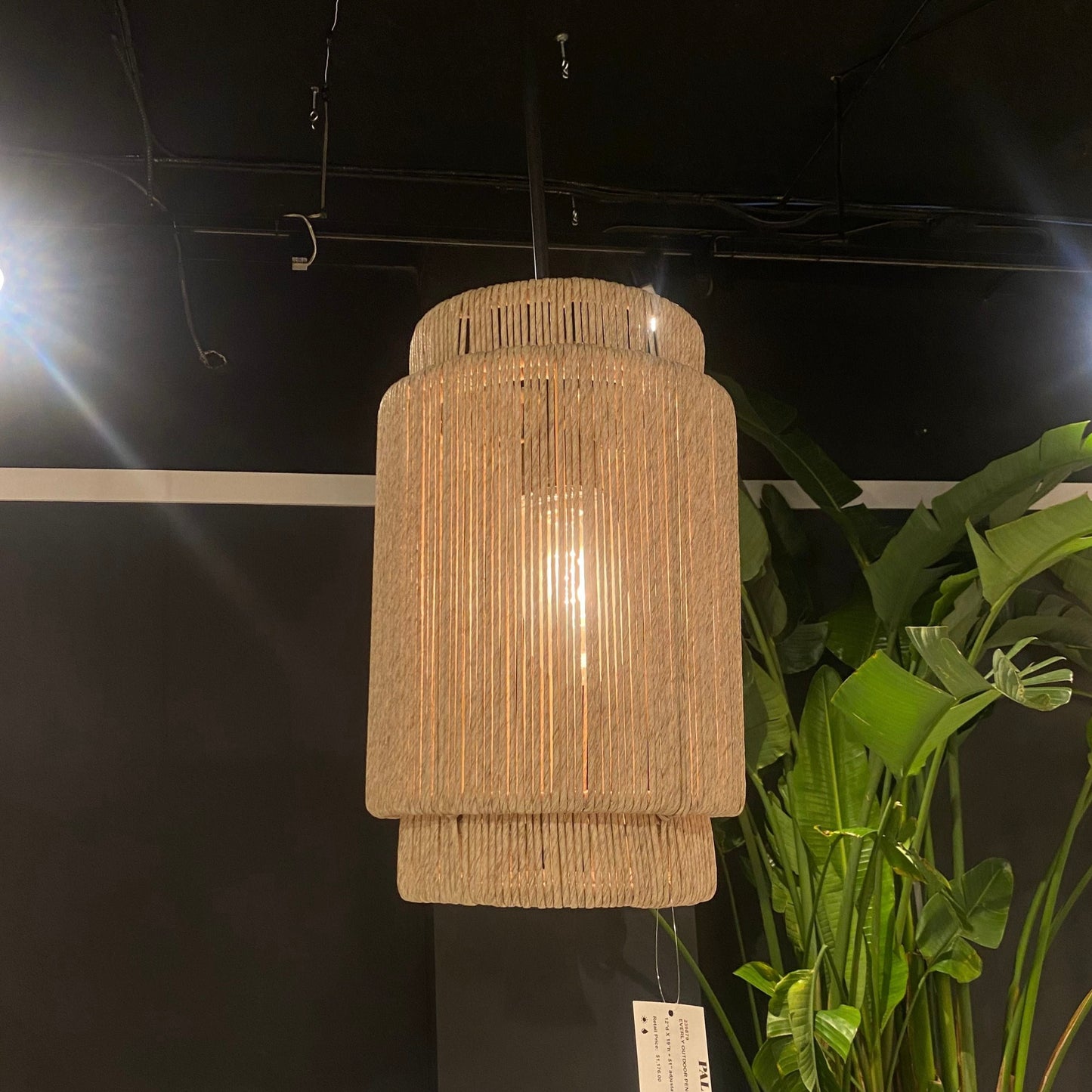 Everly Outdoor Small Pendant Oatmeal Abaca