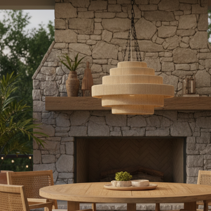 palecek Everly outdoor pendant hanging