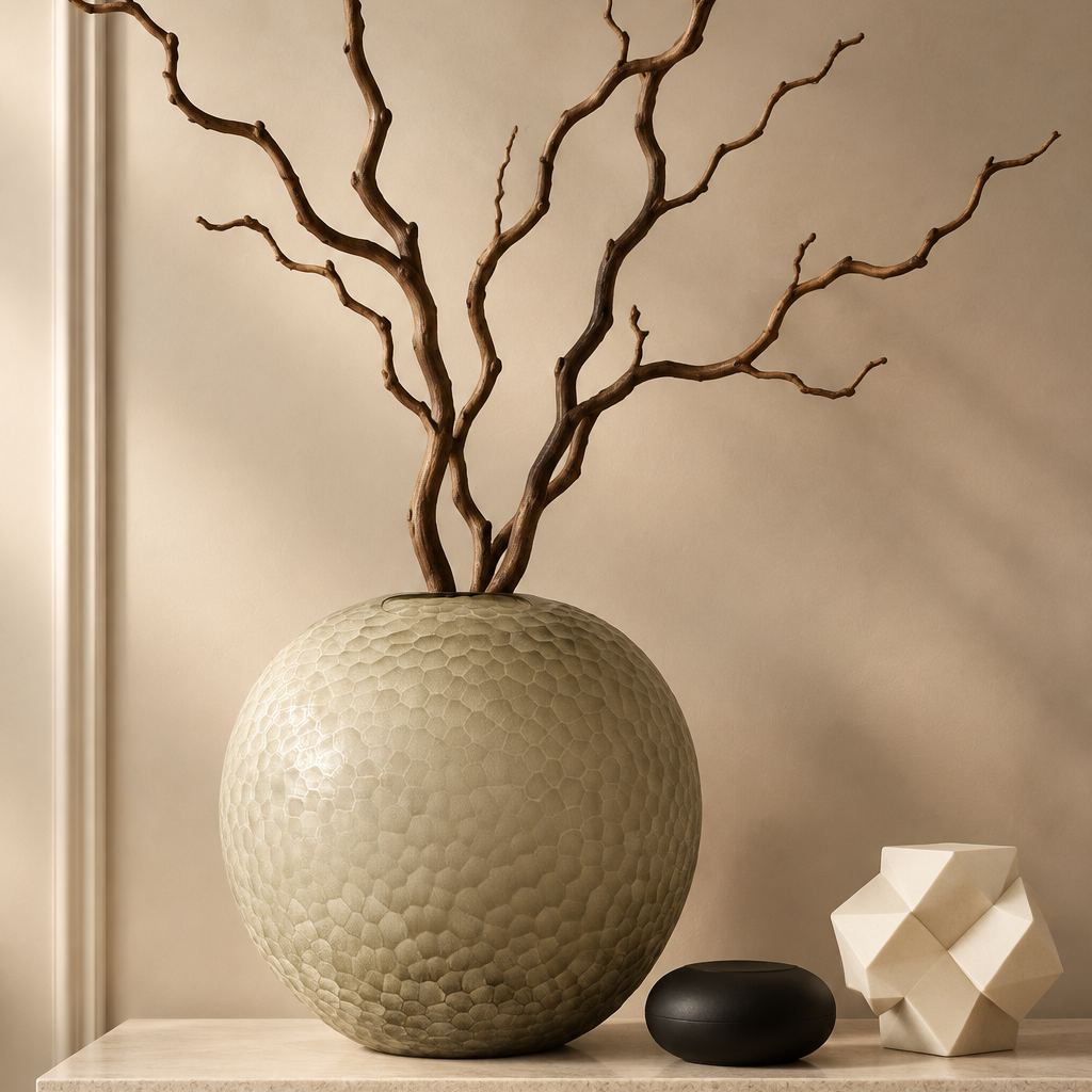 lagos vase large taupe glass palecek