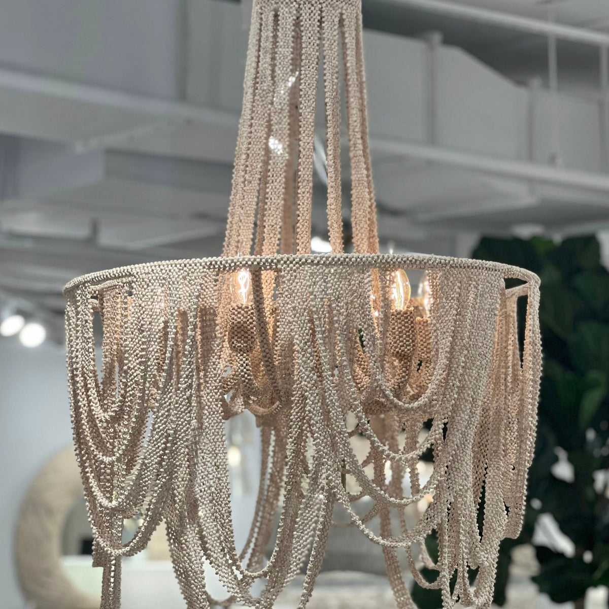 Palecek Selita Chandelier Ribbon Coco Beads Cream – CLAYTON GRAY HOME
