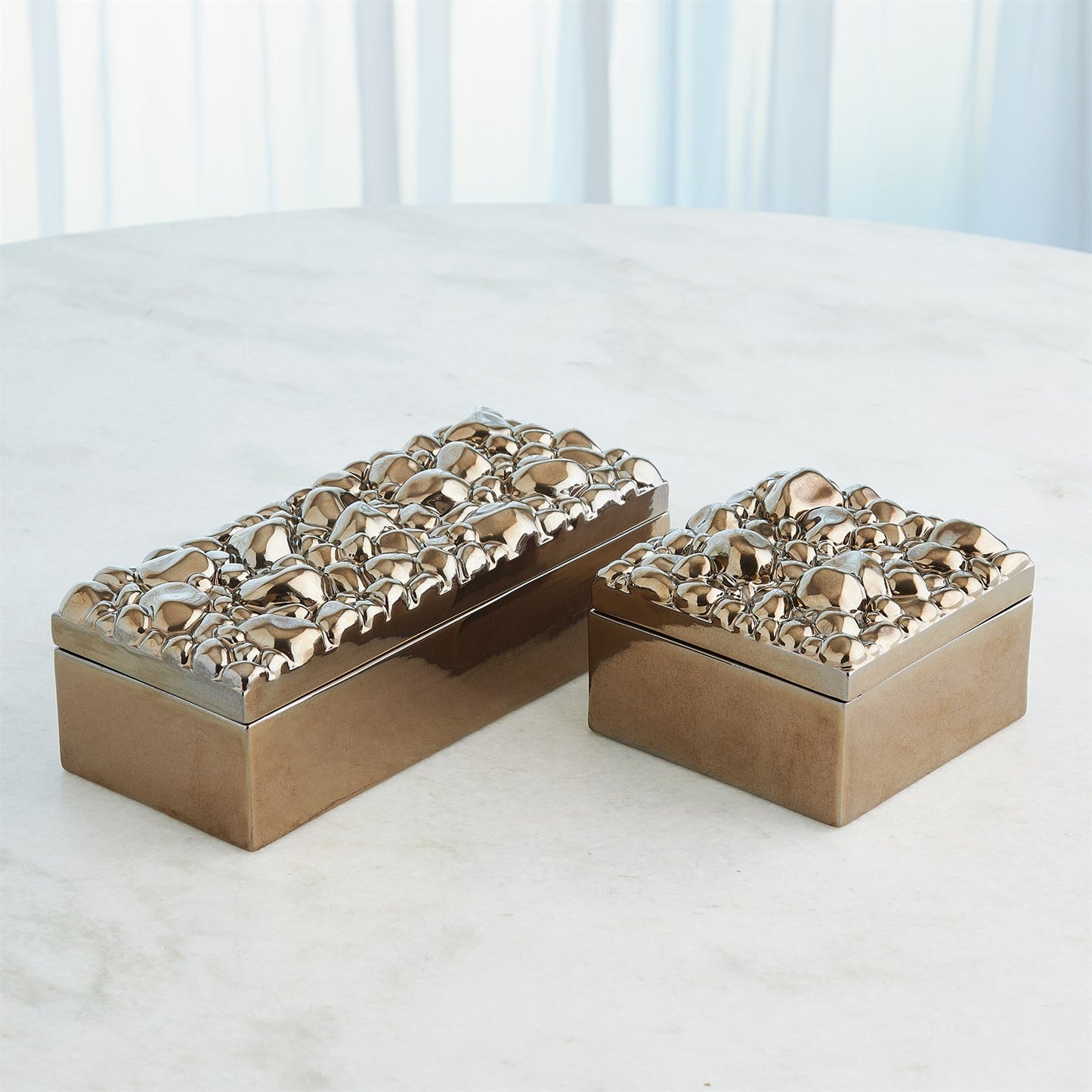 Pebbles Boxes Set Bronze