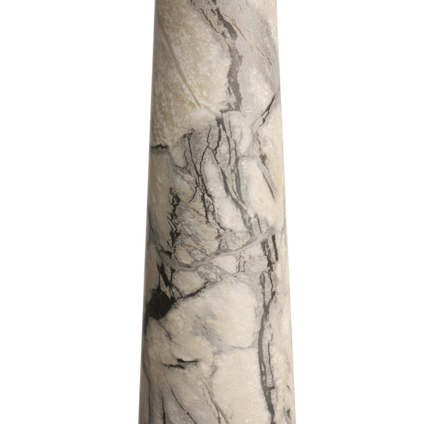 Marble-patterned cylindrical object on a white background