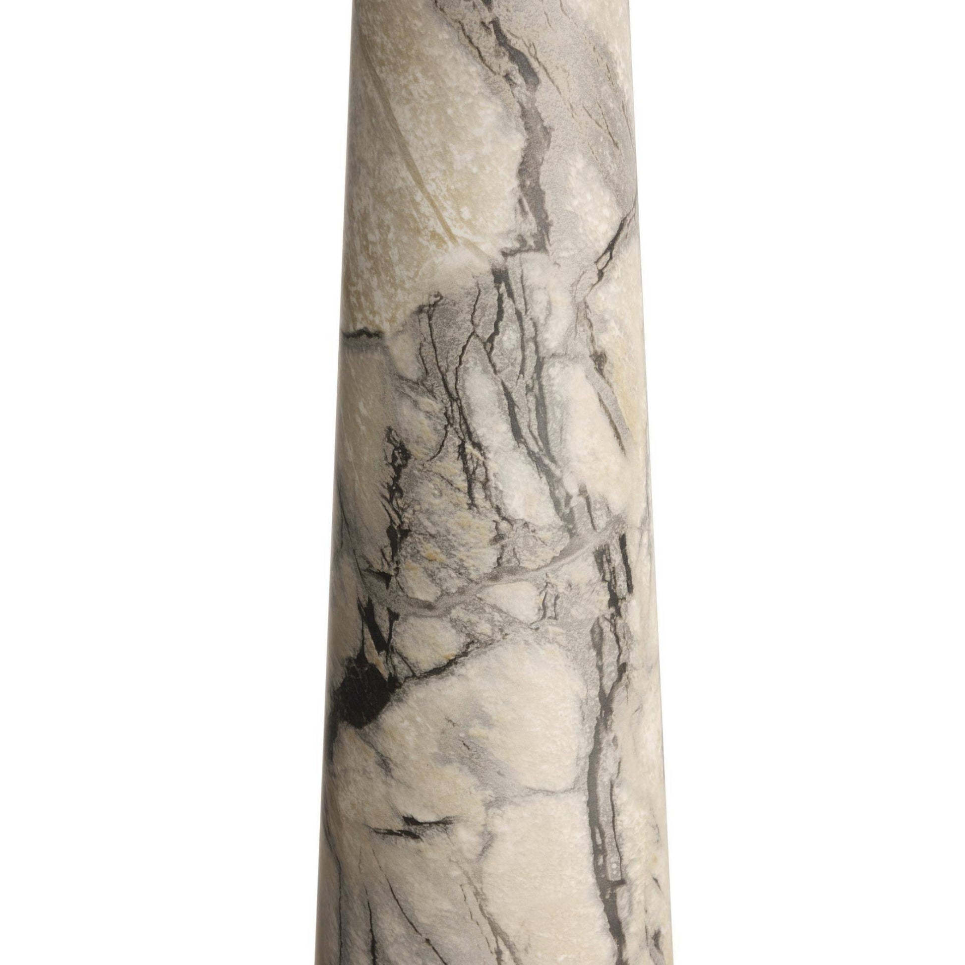 Marble-patterned cylindrical object on a white background