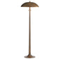 Bronze floor lamp with a dome-shaped shade on a white background