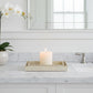 Rectangular mosaic tray with a decorative pattern on a modern bathroom counter
