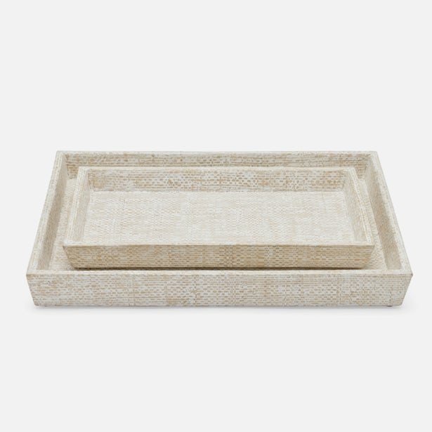 Ghent Tray Set Whitewashed Bagor Grass