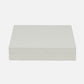 Light gray jewelry box with decorative stitching on a white background
