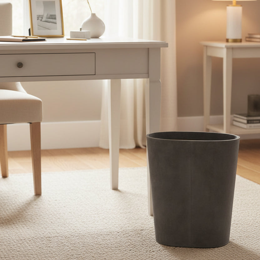 Segovia Wastebasket Dark Suede