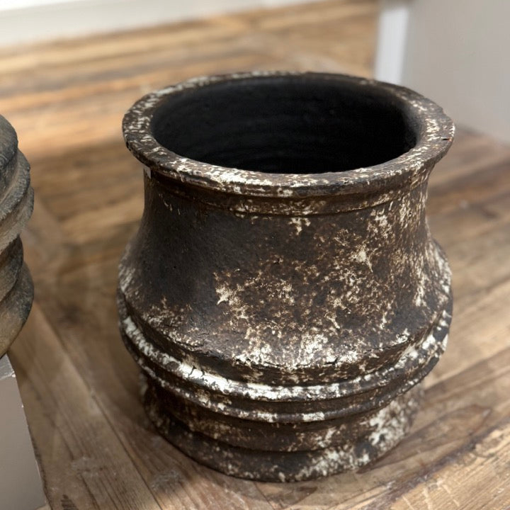 Planter White Brown Mesa Medium