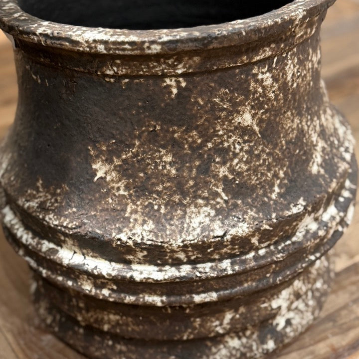 Planter White Brown Mesa Medium