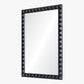 Rectangular mirror with a black geometric frame on a white background