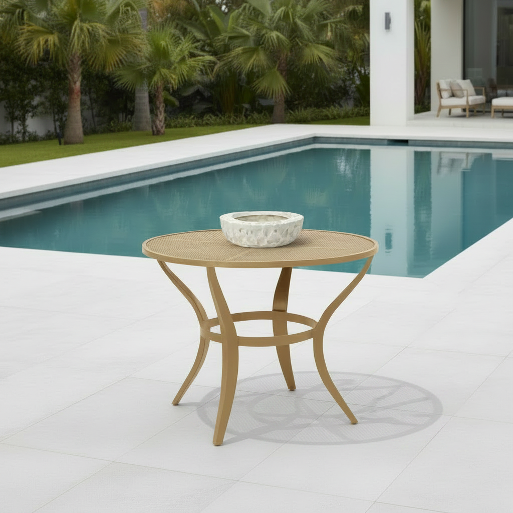 Hadley Table Gold Mesh Metal