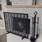 Webster Fireplace Screen Black Iron