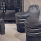 Rollo Ottoman Black Suede