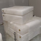 Hinged Alabaster Boxes Set White