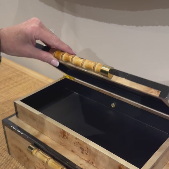 rupert rectangular box set in burl 