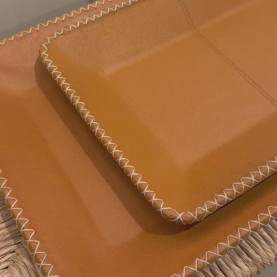georgia tray set anged camel leather