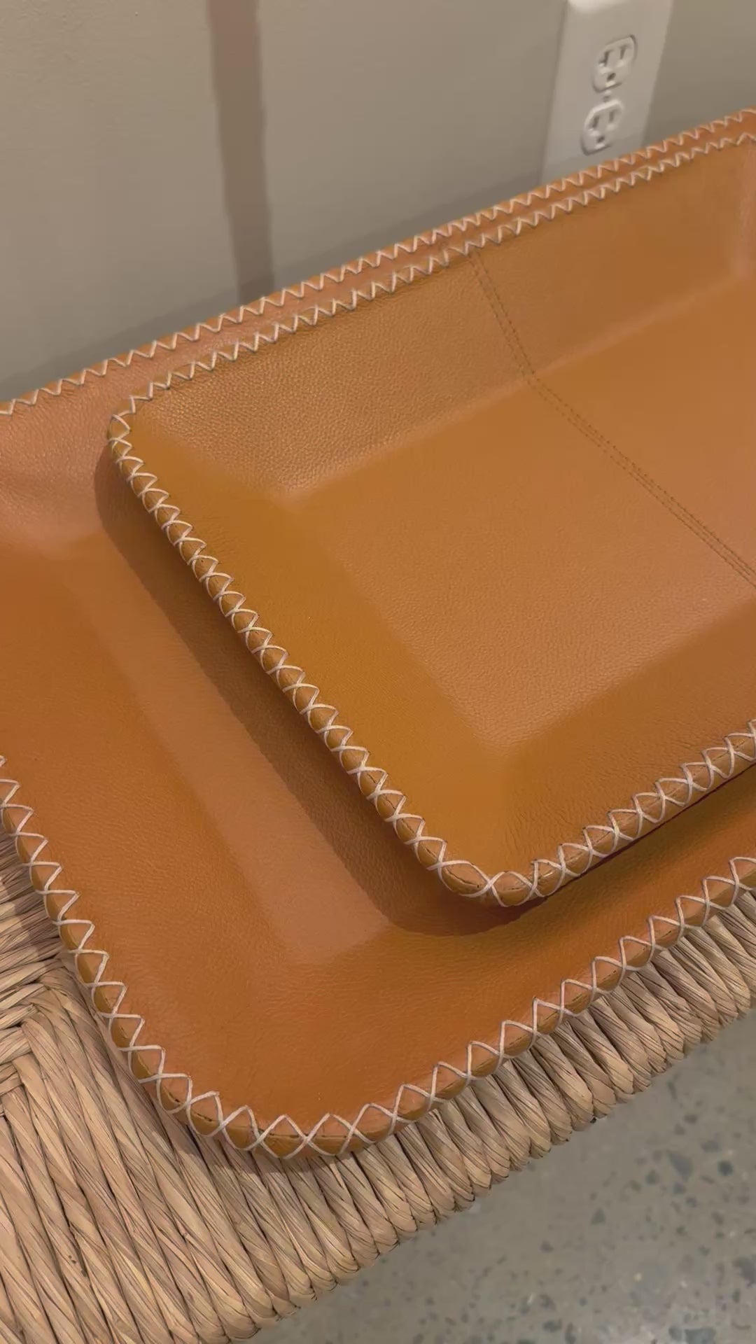 georgia tray set anged camel leather