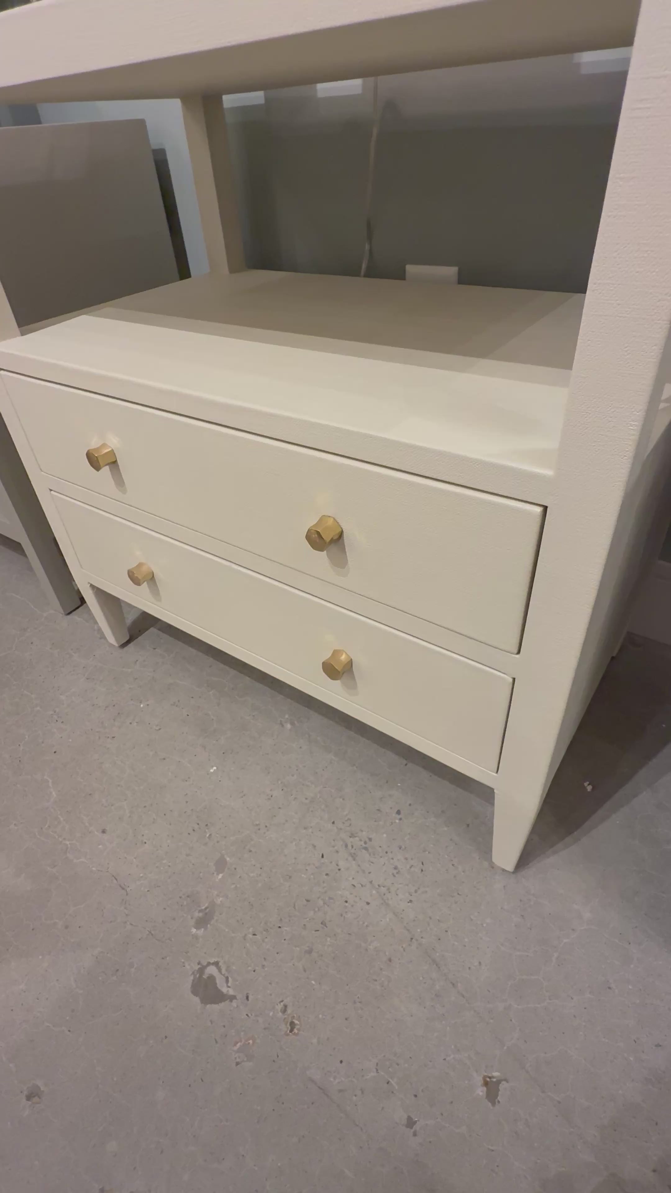 Made Goods Jarin Double Nightstand White Faux Belgian Linen