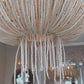 Carmen Chandelier Natural Coco Beads and Silver Metal