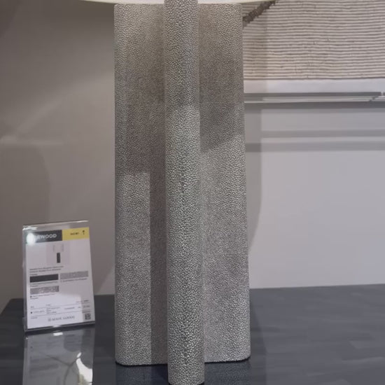 warm silver shagreen table lamp
