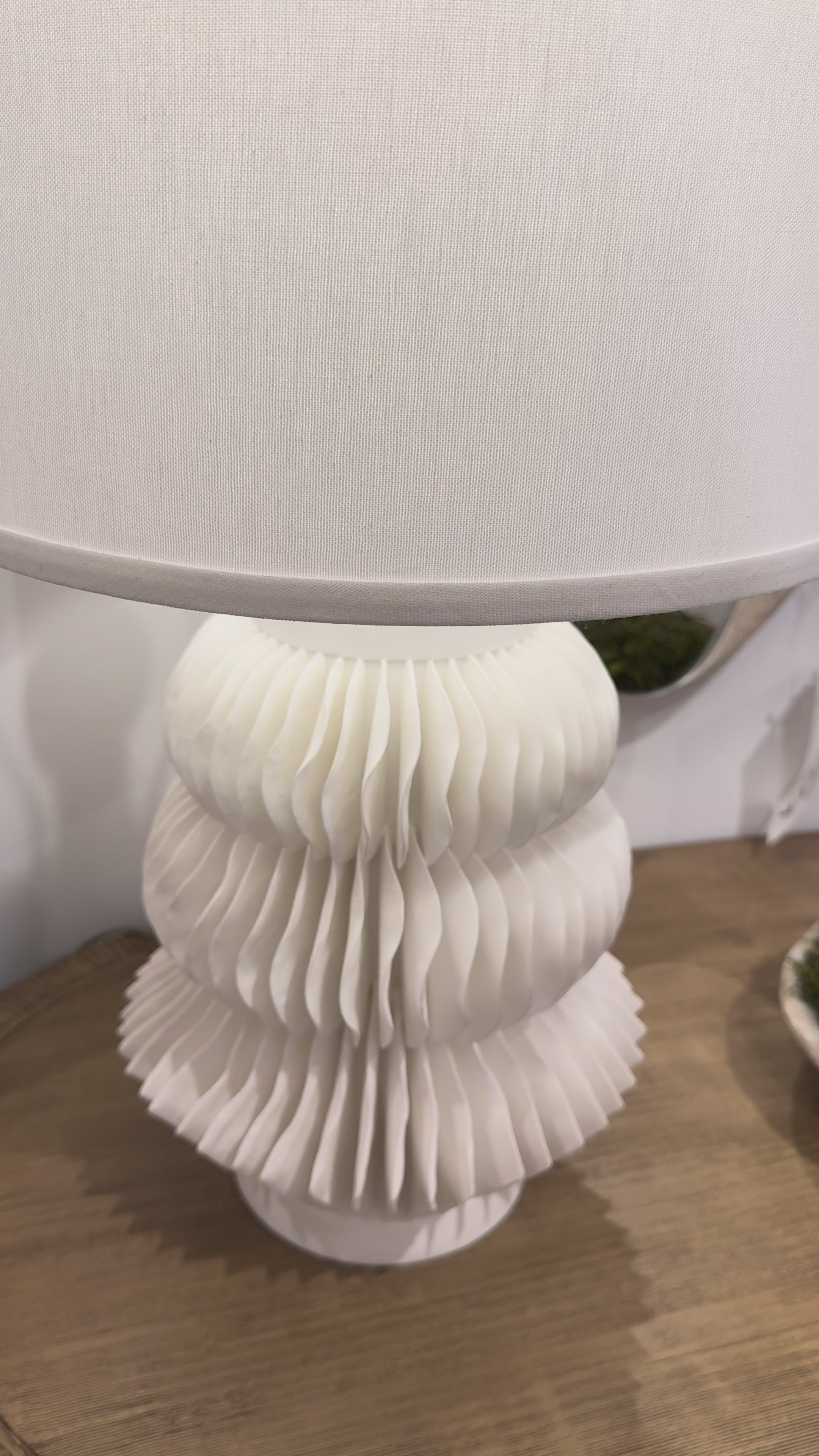 Palecek Antilles Porcelain Table Lamp White Fine Bone China