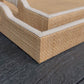 Hammet Tray Set White Leather and Raffia