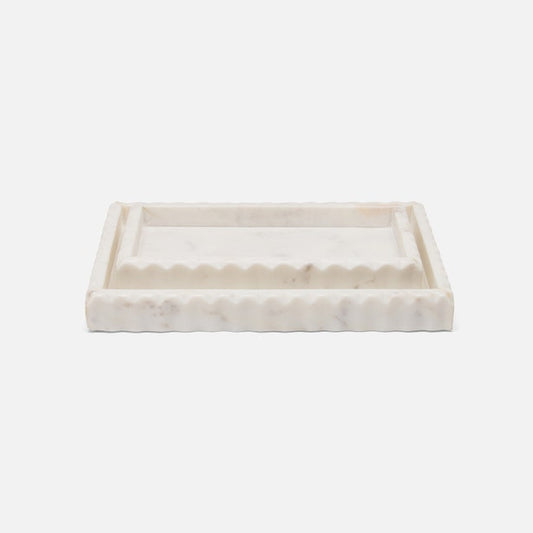 Rectangular marble tray on a white background
